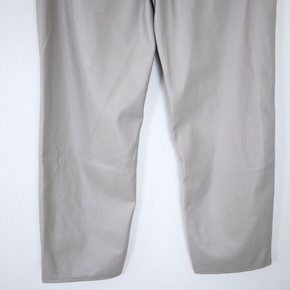 Madewell Size 32 The Perfect Vintage Faux Leather Straight Leg Pants Linen Cream - Picture 9 of 10